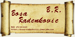Bosa Radenković vizit kartica